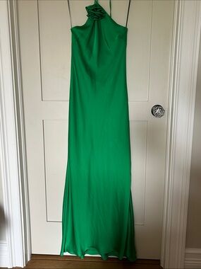 Lavender Brown Emerald Green Halter Maxi Dress